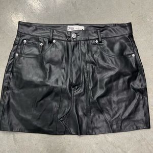 ZARA Faux Leather Mini Skirt